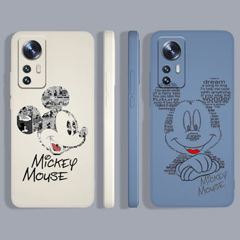 Disney Bonito do Minnie do Mickey Caso De Telefone Xiaomi Mi 12 11 11T 10 10T 9 9SE Lite Pro Ultra A3 Líquido Doce Cor Shell Tampa Funda
