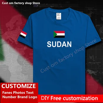 O norte do Sudão, Sudão do Algodão do T-shirt Personalizada Jersey Fãs DIY Número de Nome LOGOTIPO da Marca de Moda Hip Hop Solto e Casual T-shirt SDN Islã