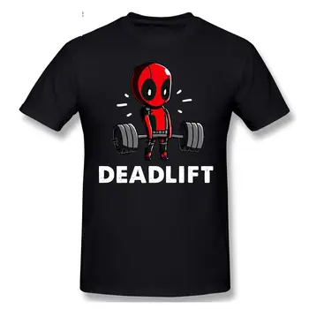 Incrível Deadpool Levantamento De Levantamento De Peso Engraçado Fitnesst Tshirt Deadpool Supe Herói T-Shirt Dos Homens De Alta Qualidade