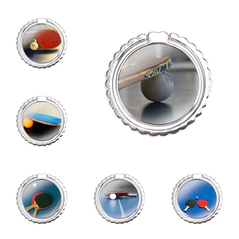 Moda Design Criativo dos desenhos animados de Telefone Celular Suporte do Anel do Dedo anelar Suporte de Metal Aderência Titular bola de ténis de mesa do desporto