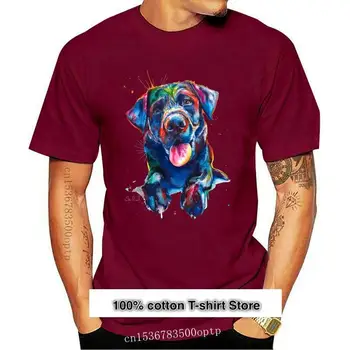 Camiseta informal de verano para hombre, camisa de arte con diseño de cão Labrador, cor negro, mangá corta