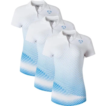 jeansian 3 Pack Mulheres Casual Manga Curta T-Shirt Camisetas Camiseta de Golfe, Ténis Badminton SWT251 PackB (por Favor, escolher o tamanho EUA)