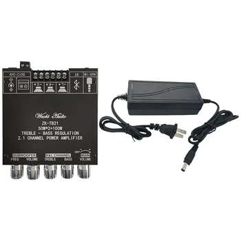 ZK-TB21 TPA3116D2 Bluetooth 5.0 Amplificador de Subwoofer Conselho 50WX2+100W 2.1 o Canal Amplificador Estéreo de Placa Plug EUA