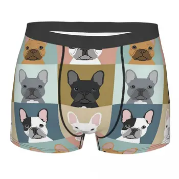 Homens Boxer Shorts, Cuecas Bulldog francês Cão Amor Animal de Estimação Cachorro Frenchie roupa interior Macio Homme Engraçado S-XXL Cuecas
